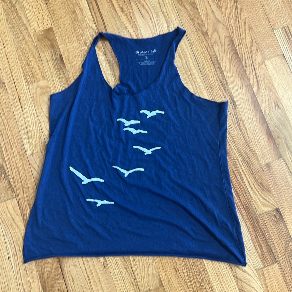 Cinder & Salt Hand Printed Lightweight Tank Too, Size XL
